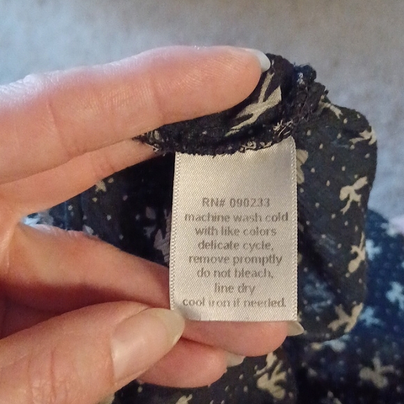 Black with Cream Bows Sheer Top With Lace Trim - Picture 5 of 5